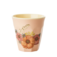 Kids Small Melamine Cup Flower Print Rice DK